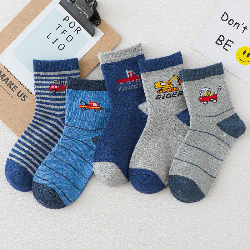 Spring And Autumn Cotton Car Cartoon Boy Socks