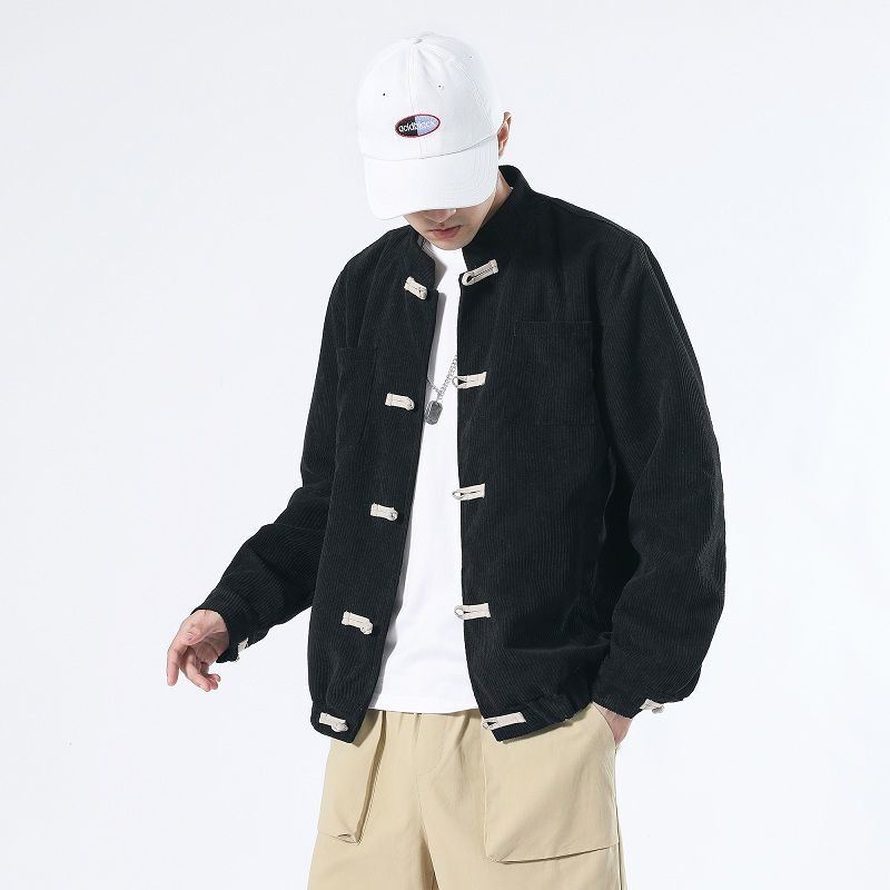 Men's Simple Chinese Style Corduroy Jacket