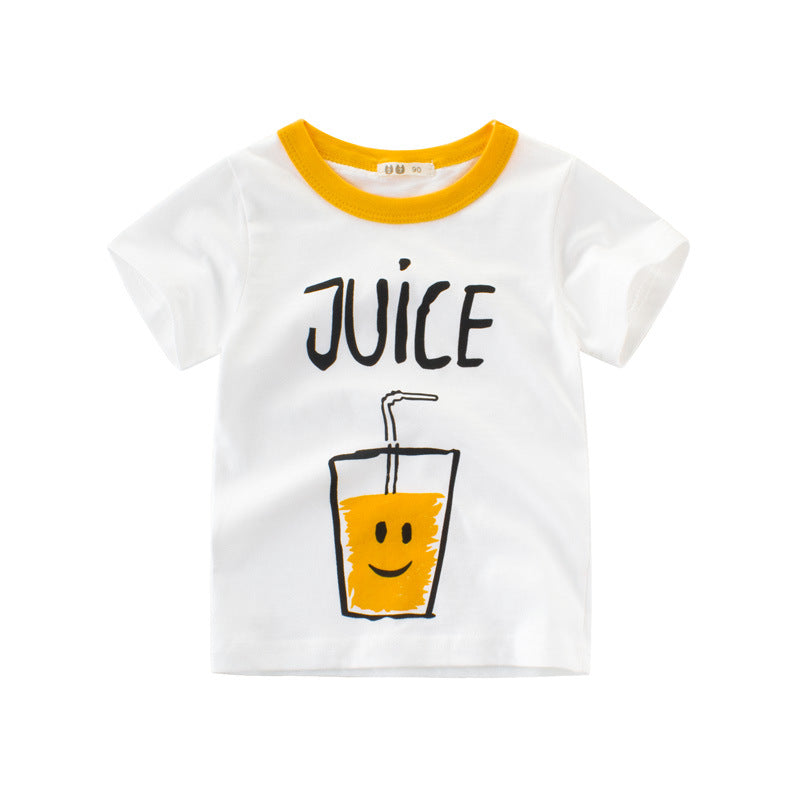 Children's clothing summer 2021 new boy short-sleeved t-shirt summer baby bottoming shirt children half sleeve ins