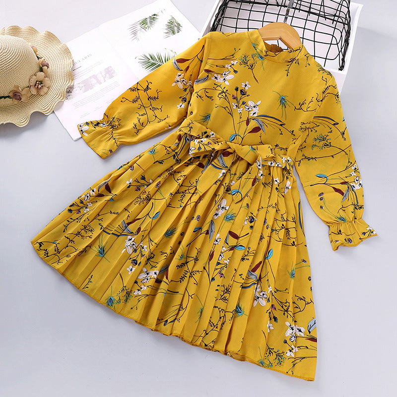 Explosive Kids Printed Long Sleeve Children's Princess Dress