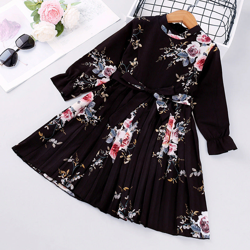 Explosive Kids Printed Long Sleeve Children's Princess Dress