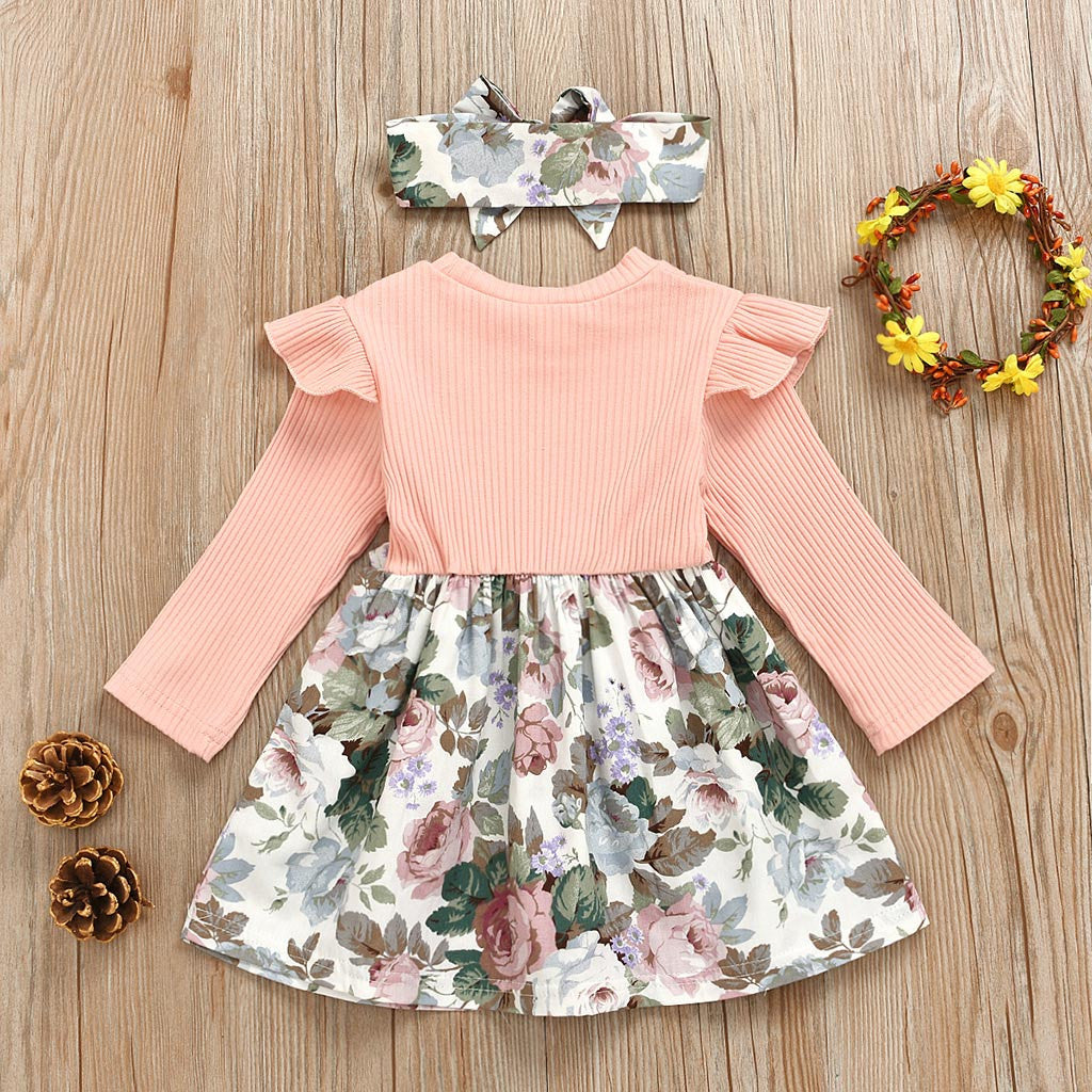 Girls Clothes European And American Printed Dress Suits