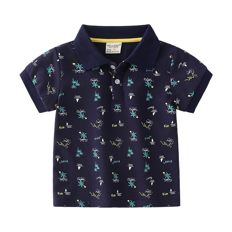 Summer Boys' Cotton Short-sleeved Shirt