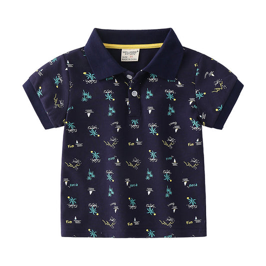 Summer Boys' Cotton Short-sleeved Shirt