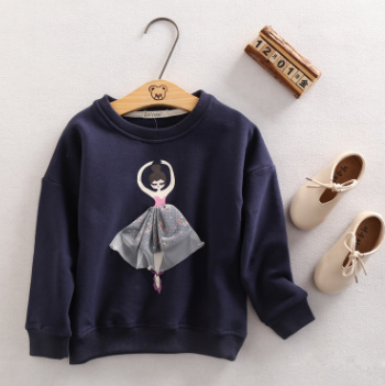 Spring new Korean children's clothing sweater plus velvet children's sweater cartoon casual girl sweater sports boy jacket