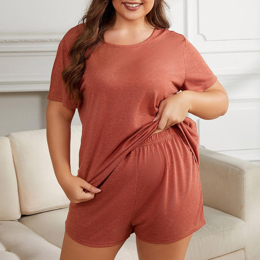 European And American Plus Size Short Sleeve Homewear Suit