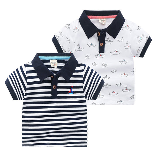 Children's Short-sleeved Shirt Lapel T-shirt