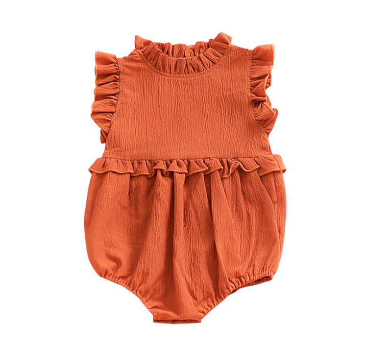 Newborn Baby Girls Sleeveless Ruffles Romper Jumpsuit Clothes Outfits Summer