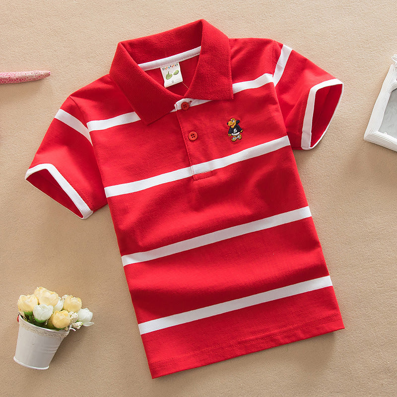 College Style Boys Polo Short Seeve T-shirt