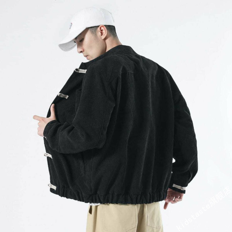 Men's Simple Chinese Style Corduroy Jacket