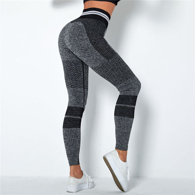 High Waist Yoga Leggings Energy Seamless Sports Pants Stripe