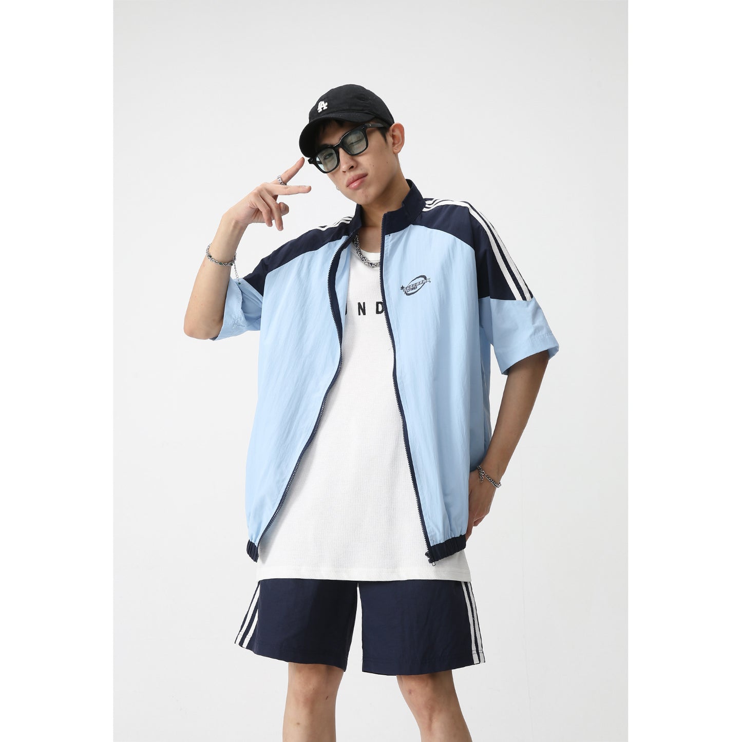 Men's New Casual Sports Style Contrast Set Shorts And Coat