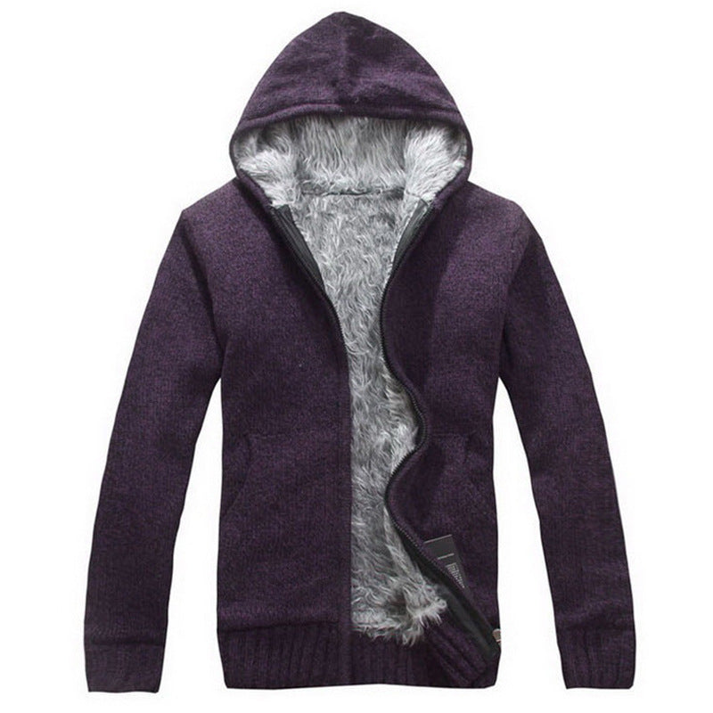 Hooded Korean Slim Fashion Knitted Cardigan Coat