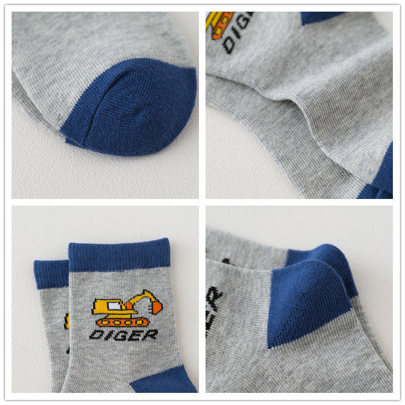 Spring And Autumn Cotton Car Cartoon Boy Socks