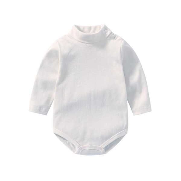 Soft round neck long-sleeve onesie