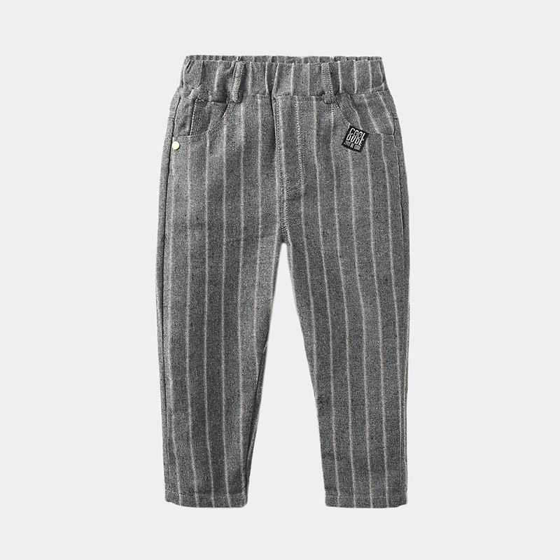 Striped Trousers Boys Kids Kids Elastic Waist Casual Pants