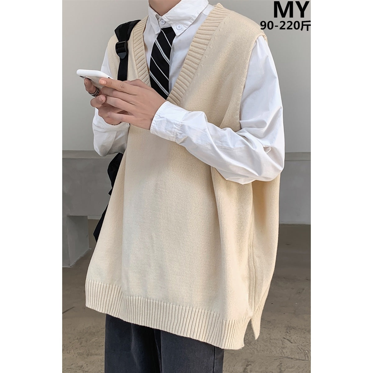 V-neck Sweater Vest Men's Autumn Clothing Sleeveless Knitwear