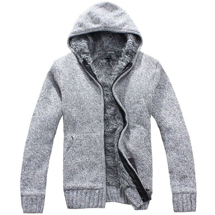 Hooded Korean Slim Fashion Knitted Cardigan Coat