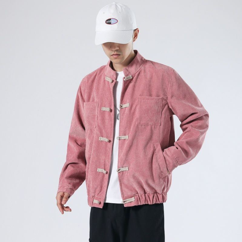 Men's Simple Chinese Style Corduroy Jacket