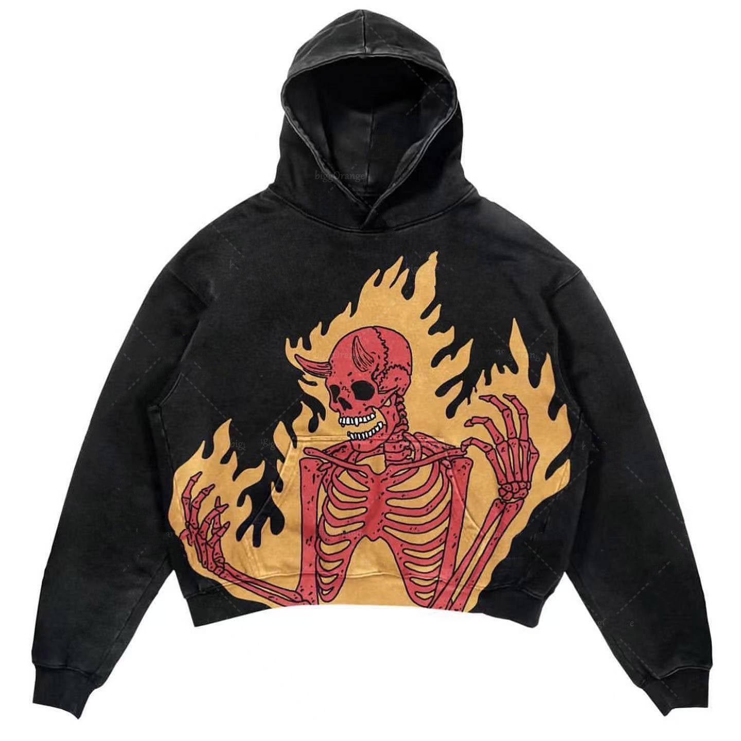 Men's Punk Design Printed Hoodie