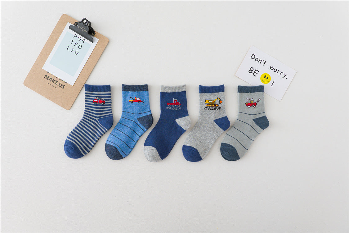 Spring And Autumn Cotton Car Cartoon Boy Socks