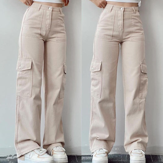 All-matching Casual Pants Three-dimensional Pocket Nipped Waist Trousers