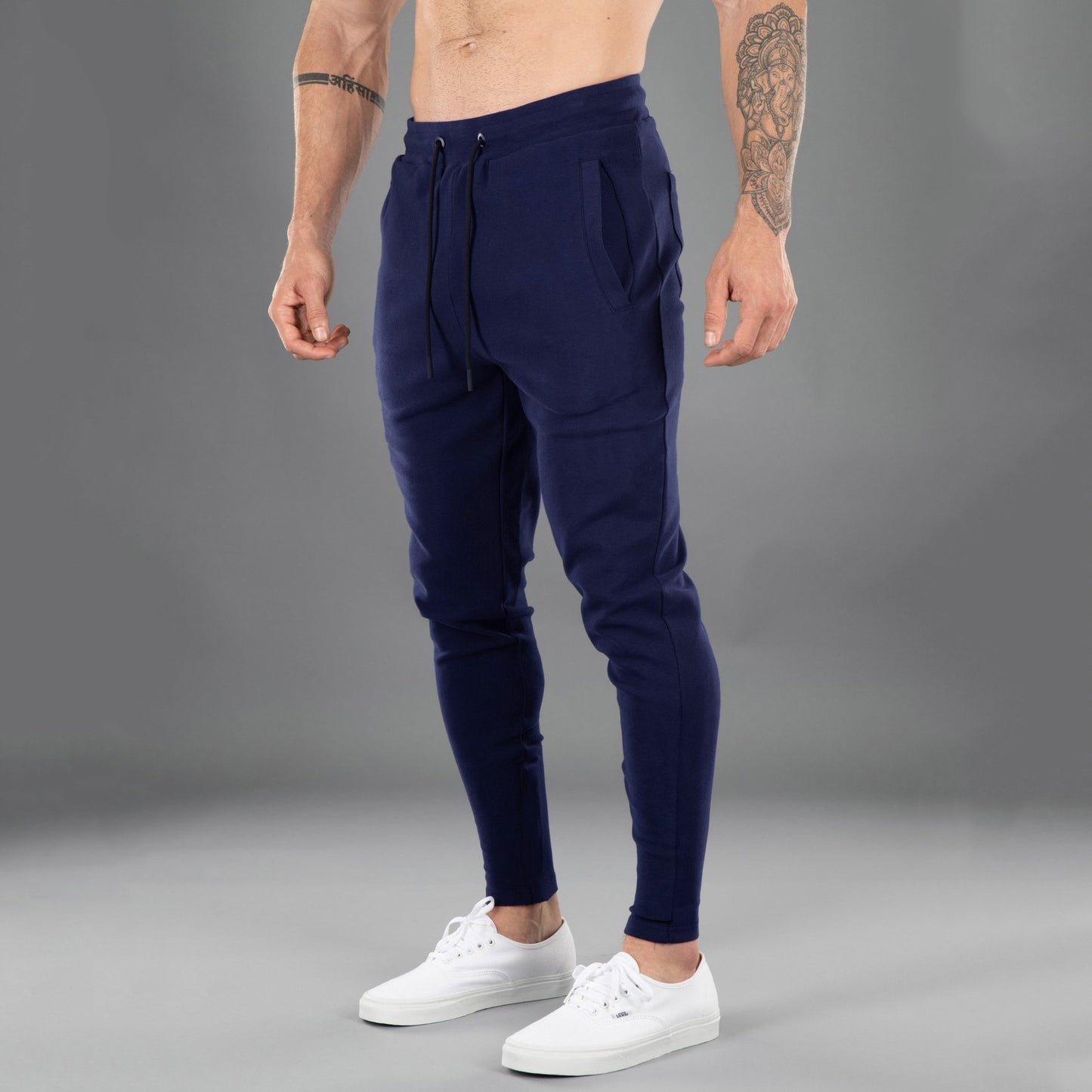 Men's Casual Sports Pants Cotton Skinny Stretch