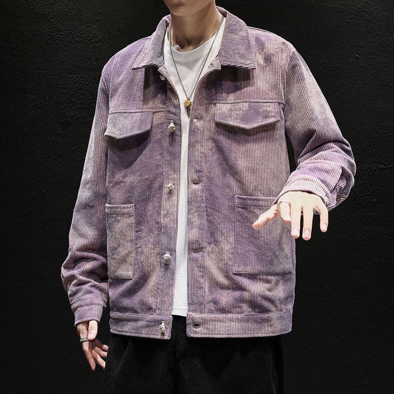 Men's Simple Chinese Style Corduroy Jacket