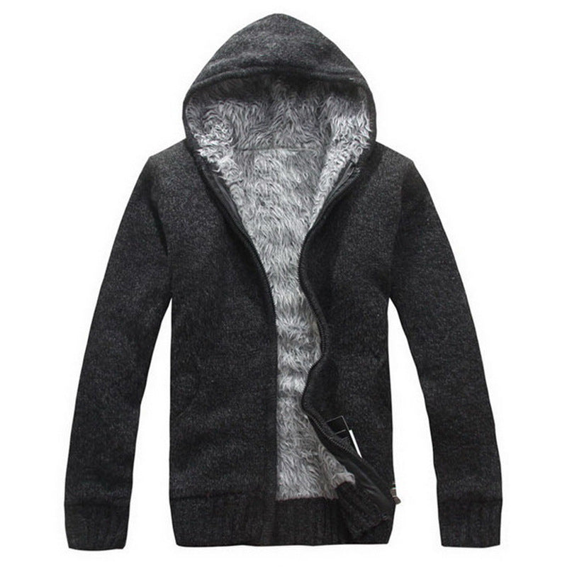 Hooded Korean Slim Fashion Knitted Cardigan Coat