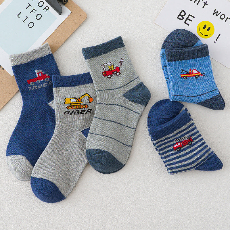 Spring And Autumn Cotton Car Cartoon Boy Socks