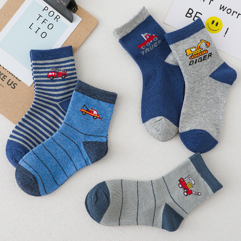 Spring And Autumn Cotton Car Cartoon Boy Socks