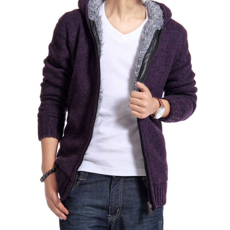 Hooded Korean Slim Fashion Knitted Cardigan Coat