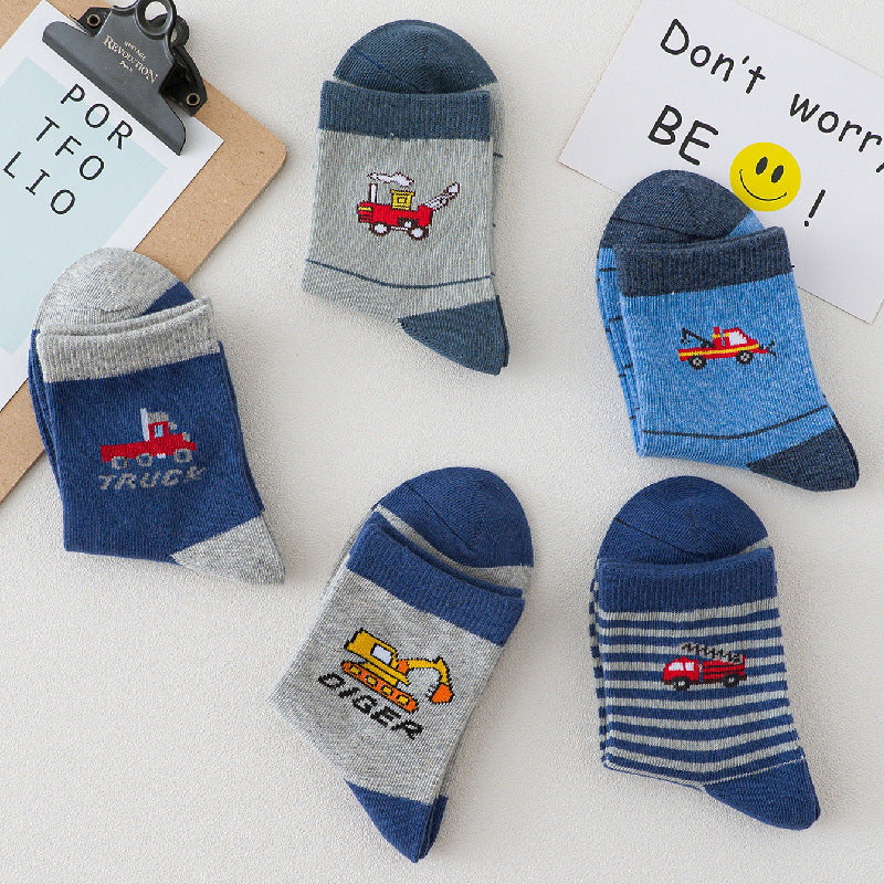 Spring And Autumn Cotton Car Cartoon Boy Socks